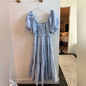 En Saison Light Blue Midi Dress